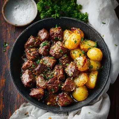 Garlic Steak Bites & Potatoes: Skillet Dinner