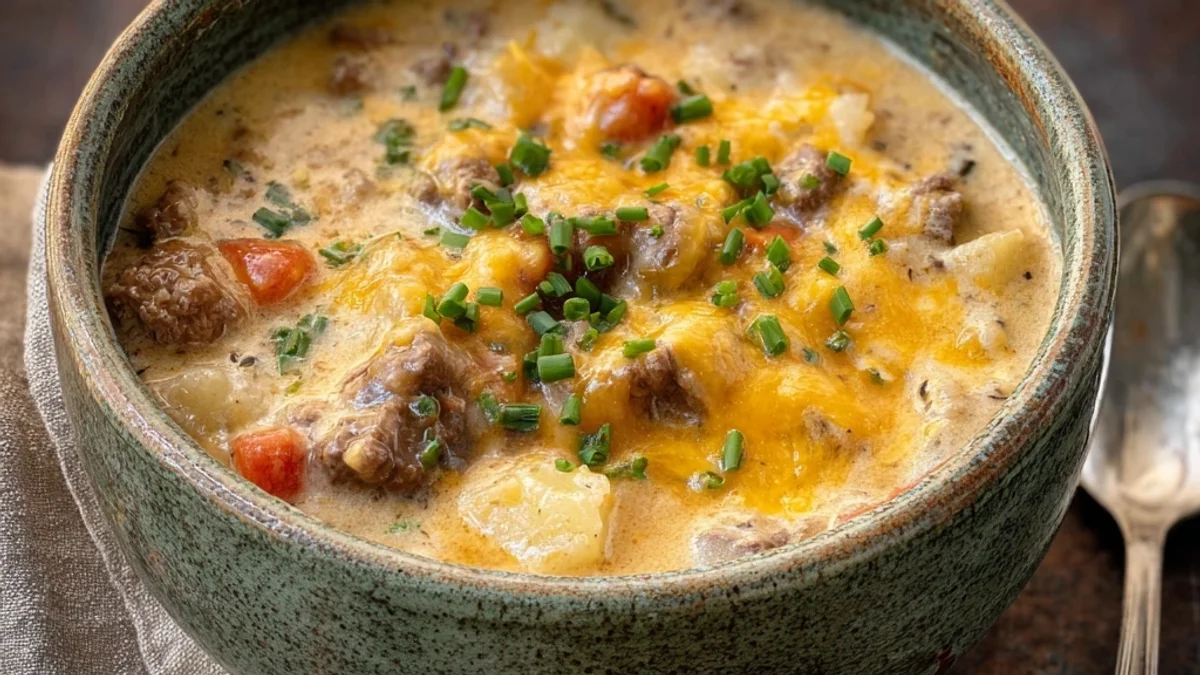 Hearty Cheesy Beef Soup: Rich & Satisfying Comfort