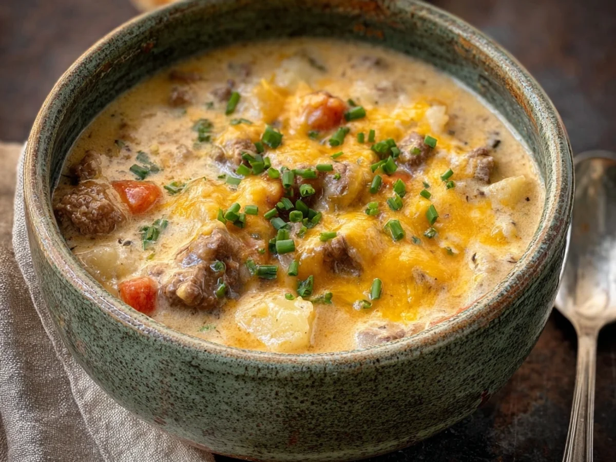 Hearty Cheesy Beef Soup: Rich & Satisfying Comfort - Featured Image