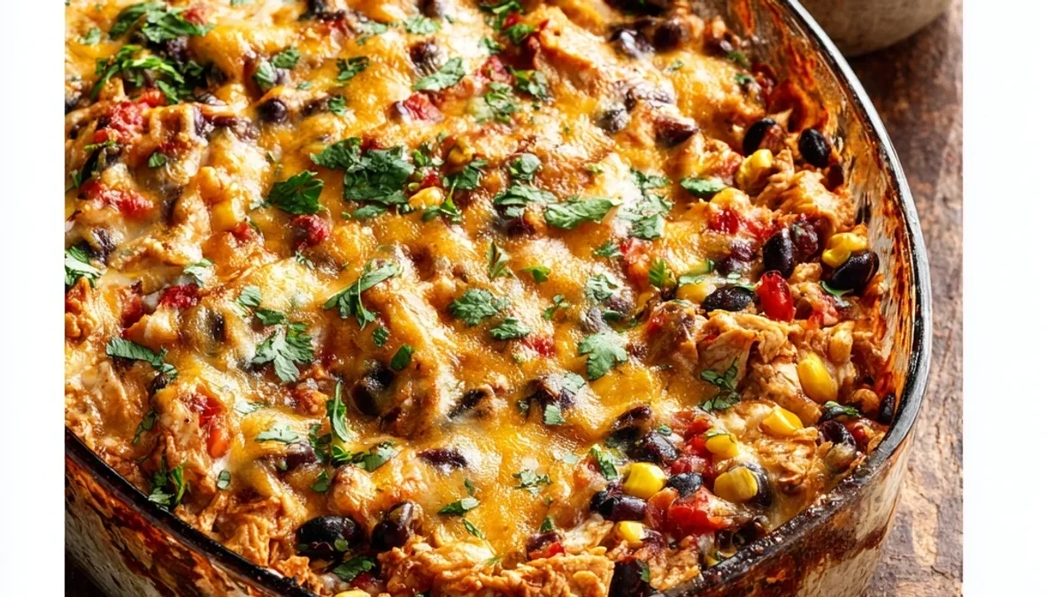 Hearty Chicken Burrito Casserole: Simple Weeknight Bake