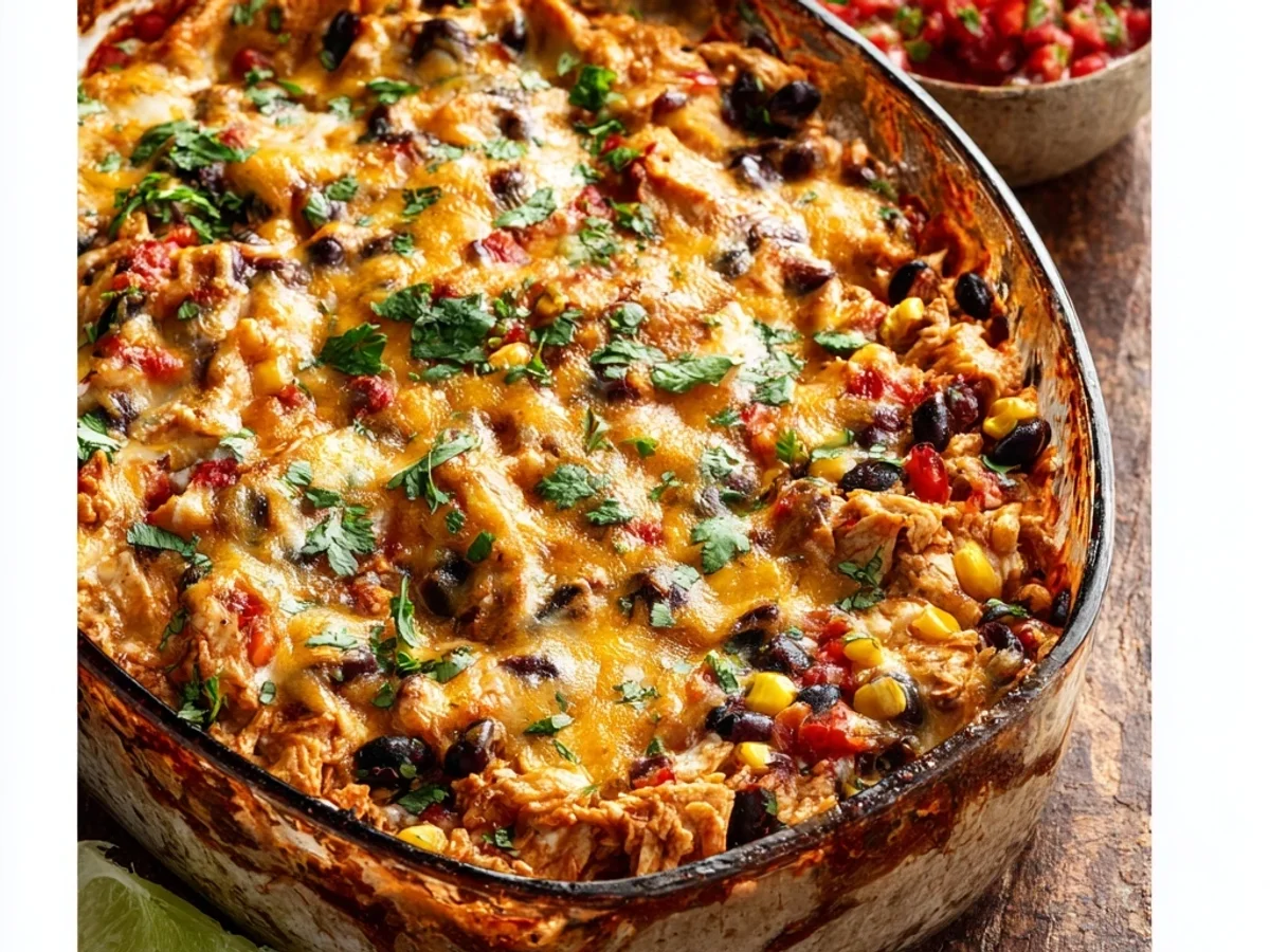 Hearty Chicken Burrito Casserole: Simple Weeknight Bake - Featured Image