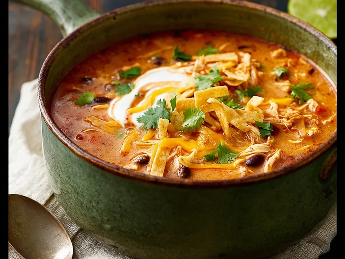 Hearty Chicken Enchilada Soup Recipe - Featured Image