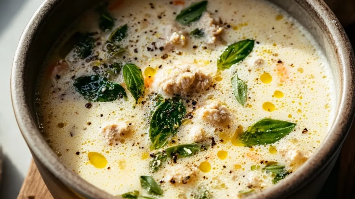 Hearty Creamy Italian Ground Chicken Soup