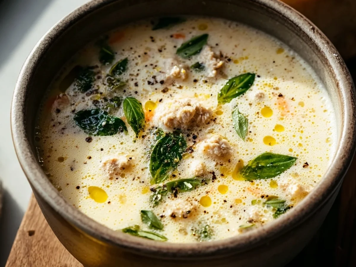 Hearty Creamy Italian Ground Chicken Soup - Featured Image