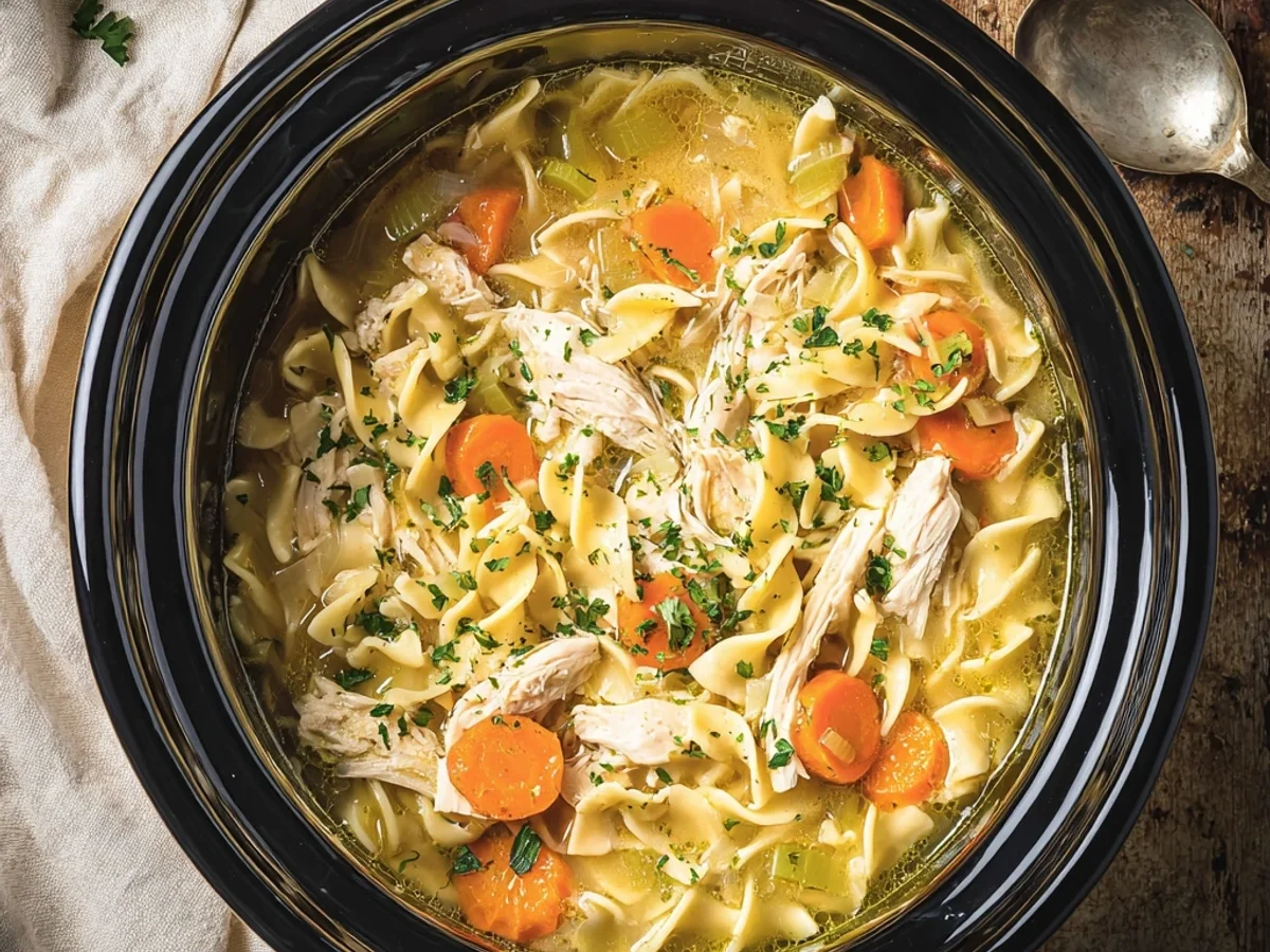 Hearty Crockpot Chicken Noodle Soup for Simple Suppers - Featured Image
