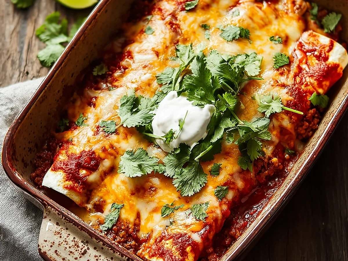 Hearty Easy Ground Beef Enchiladas Recipe - Featured Image