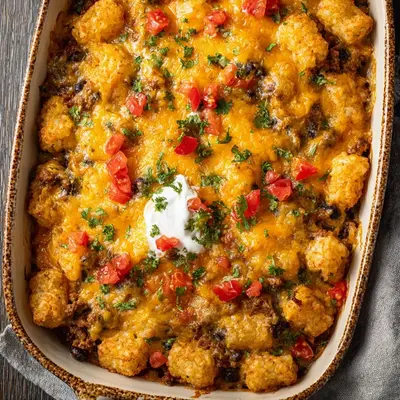 Hearty Easy Taco Tater Tot Casserole
