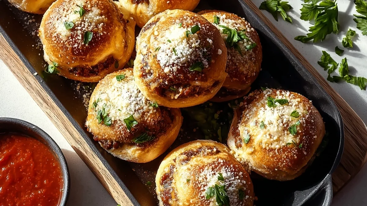 Hearty Garlic Parmesan Cheeseburger Bombs