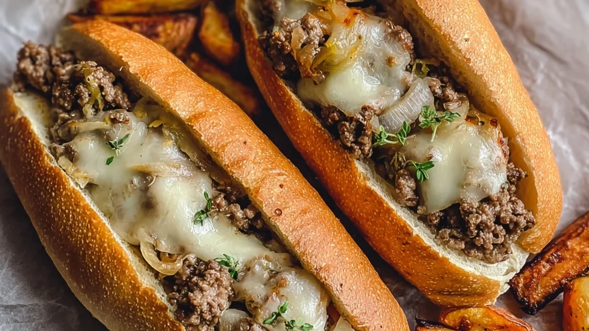Hearty Ground Beef Philly Cheesesteaks: Easy Skillet Meal