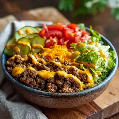 Hearty High Protein Cheeseburger Bowls: Speedy Dinner