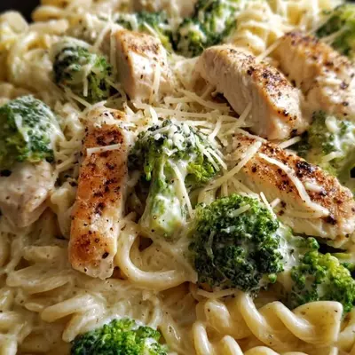 Hearty High Protein Creamy Chicken Broccoli Pasta