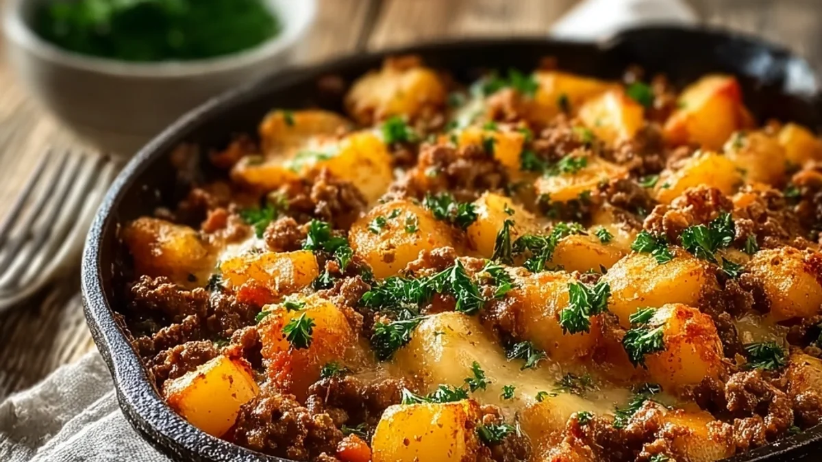 Hearty Hobo Casserole with Ground Beef Dinner