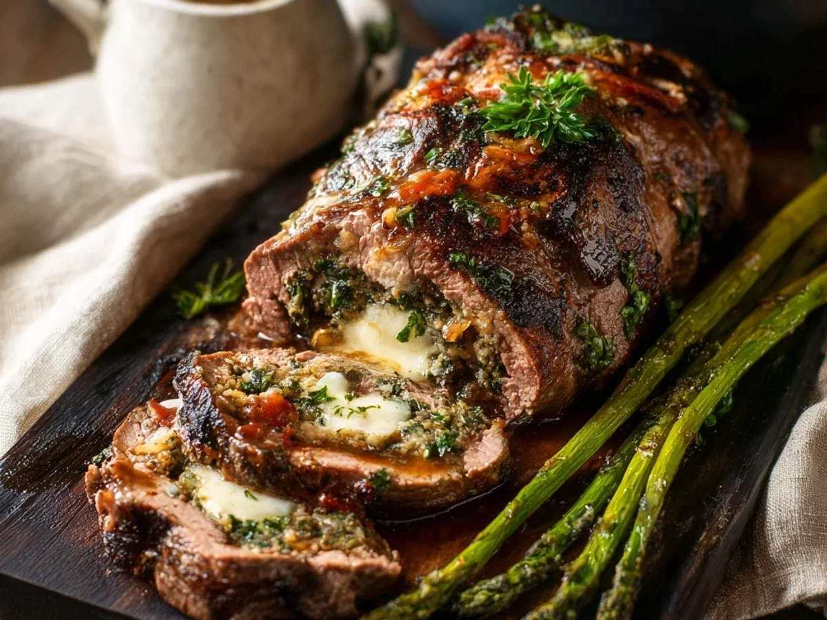 Hearty Italian Stuffed Flank Steak Dinner - Featured Image