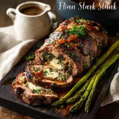 Hearty Italian Stuffed Flank Steak Dinner