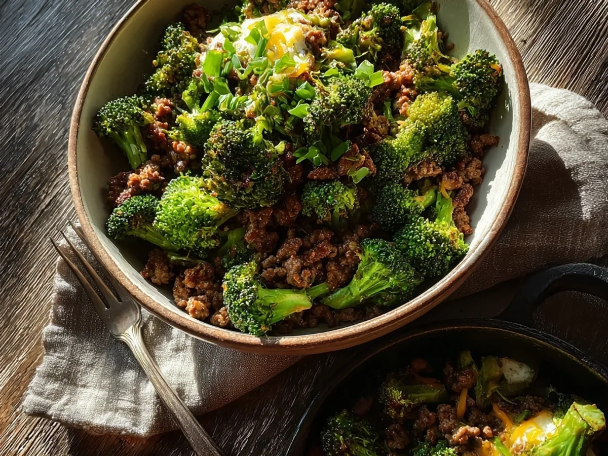 Hearty Keto Hamburger Broccoli Skillet - Featured Image