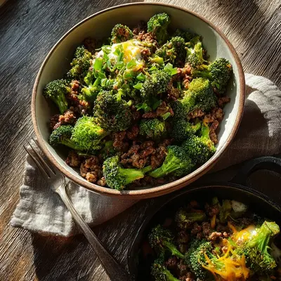 Hearty Keto Hamburger Broccoli Skillet