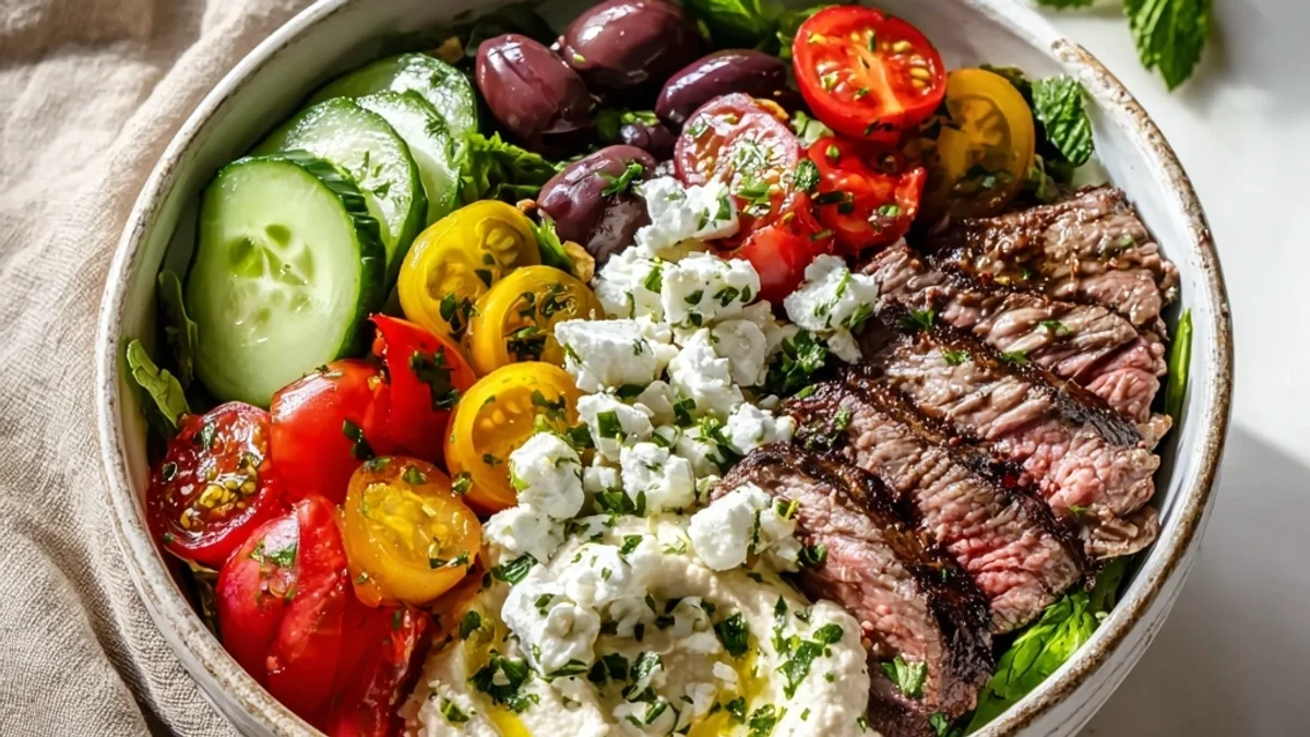 Hearty Mediterranean Steak Bowl: Quick Weeknight Dinner