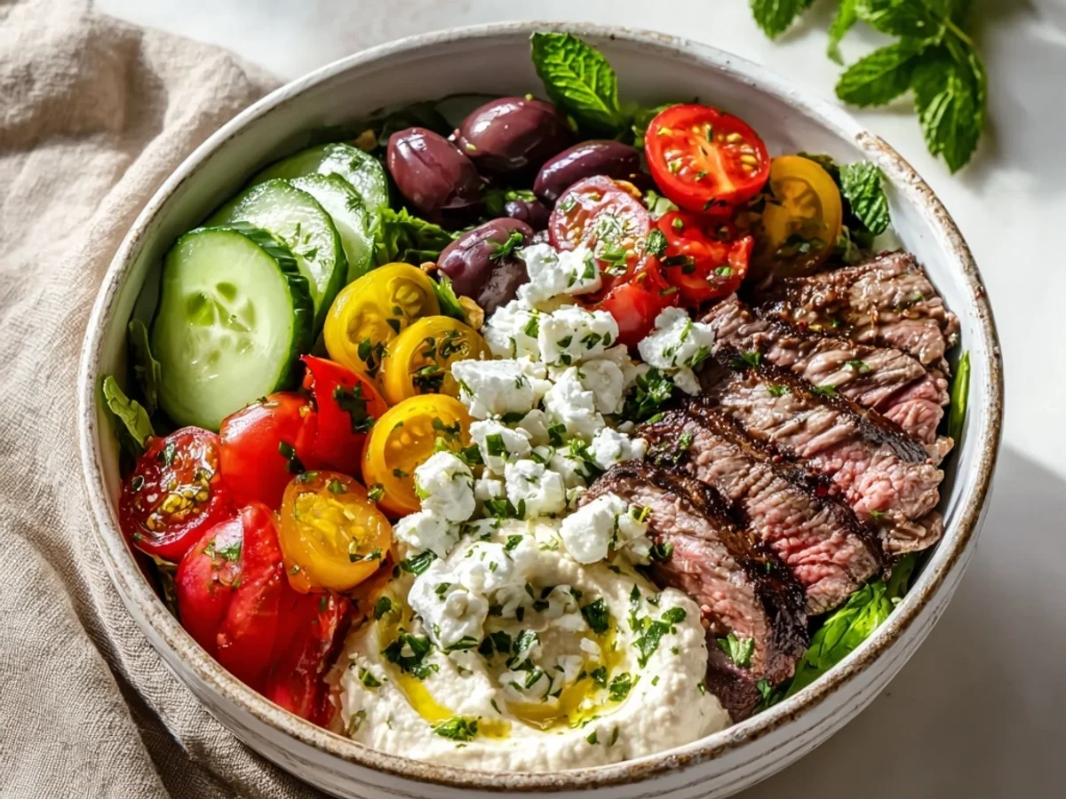 Hearty Mediterranean Steak Bowl: Quick Weeknight Dinner - Featured Image