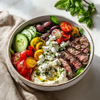 Hearty Mediterranean Steak Bowl: Quick Weeknight Dinner
