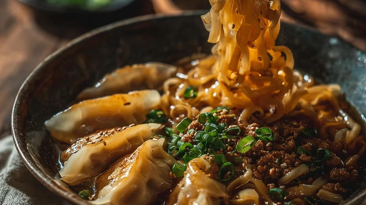 Hearty Potsticker Noodle Bowl: Quick Weeknight Meal