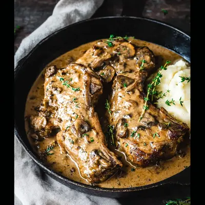 Hearty Smothered Lamb Chops with Savory Gravy