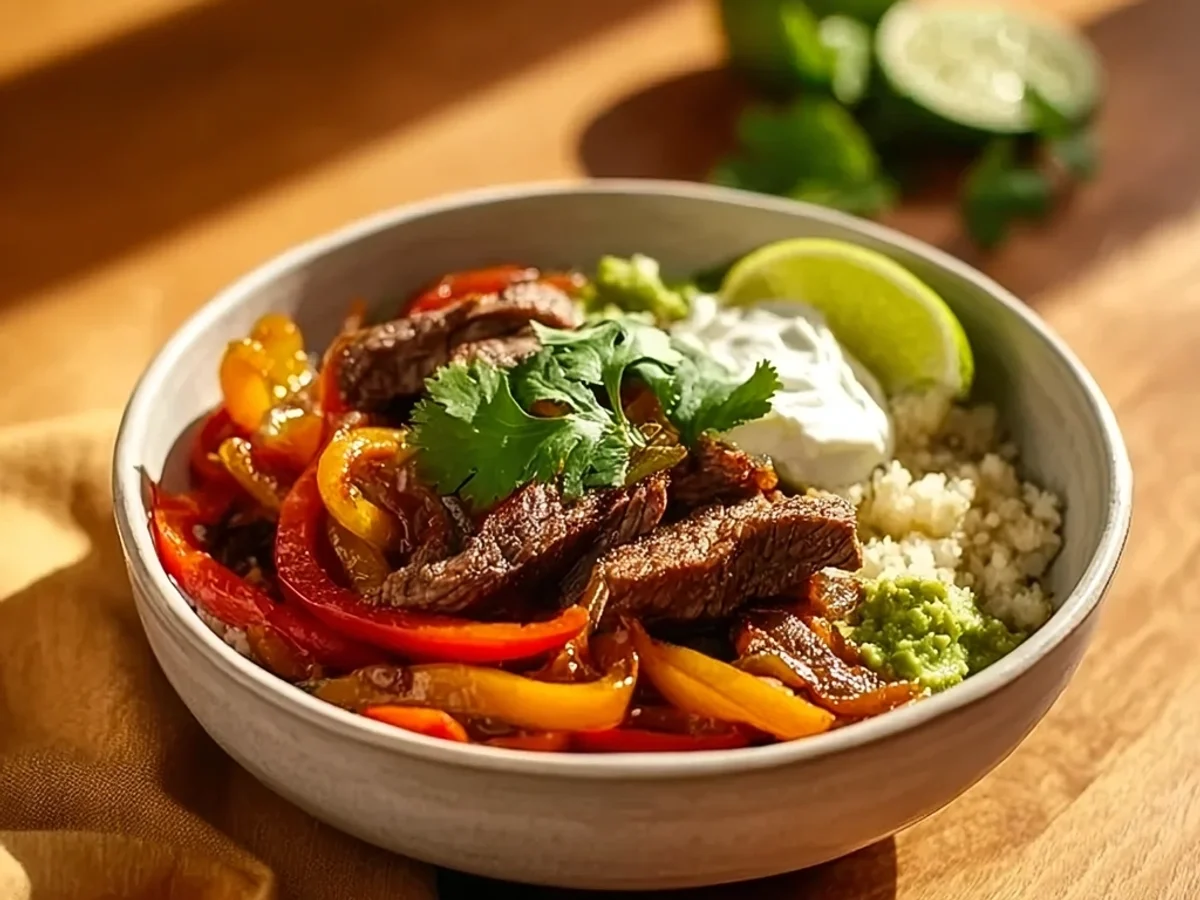 Hearty Steak Fajita Bowl: High Protein, Low Carb Meal - Featured Image