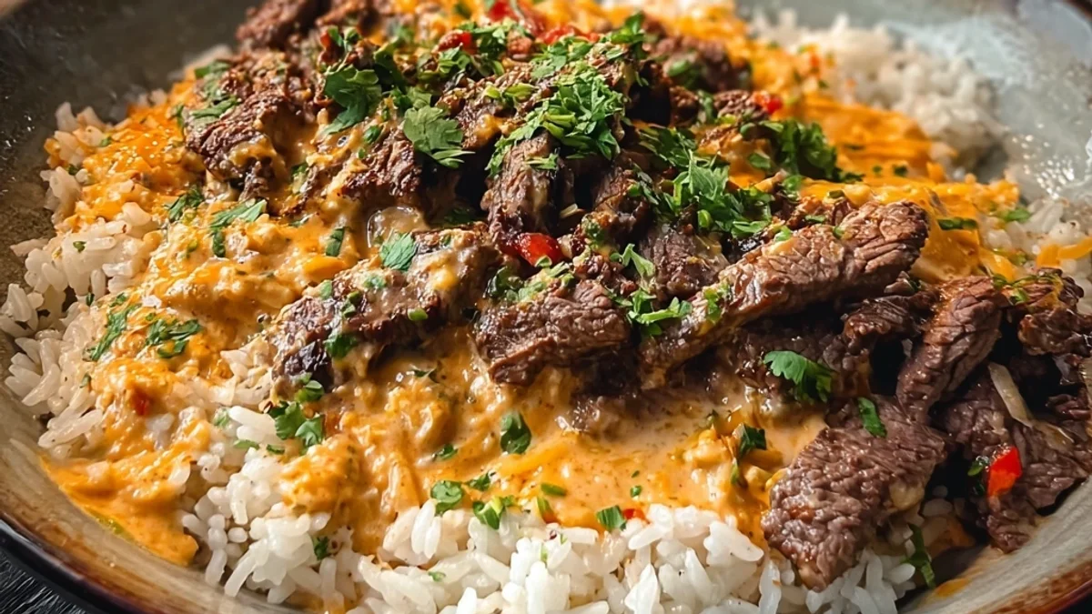 Hearty Steak Queso Rice: A Flavorful Family Dinner