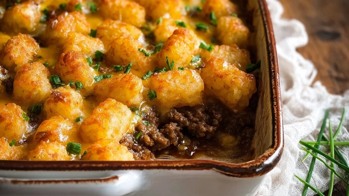 Hearty Tater Tot Casserole with Ground Beef
