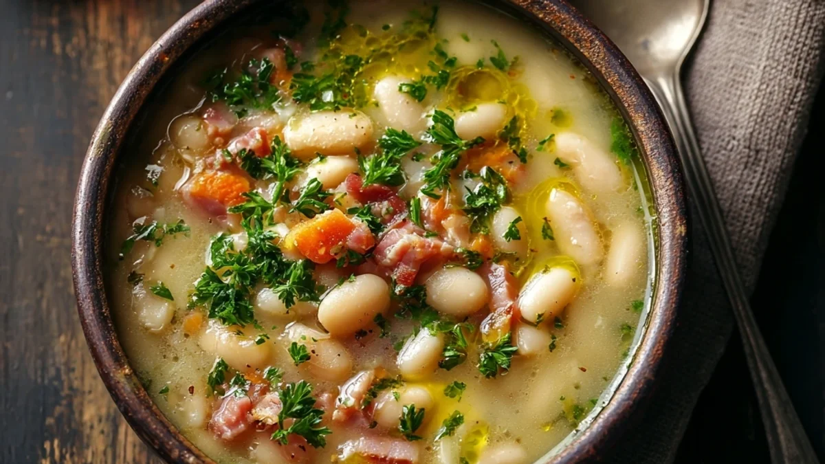 Hearty White Bean Soup with Turkey Ham