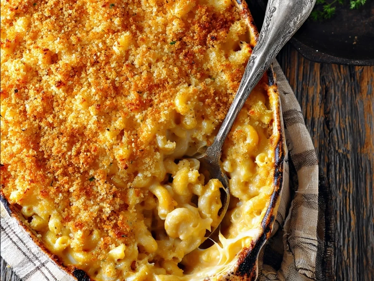 Homestyle Baked Mac and Cheese Recipe with Crispy Topping - Featured Image