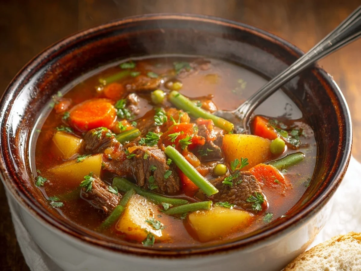 Homestyle Hearty Vegetable Beef Soup for Comfort - Featured Image