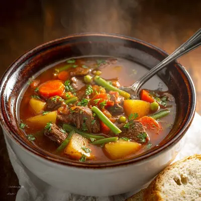 Homestyle Hearty Vegetable Beef Soup for Comfort