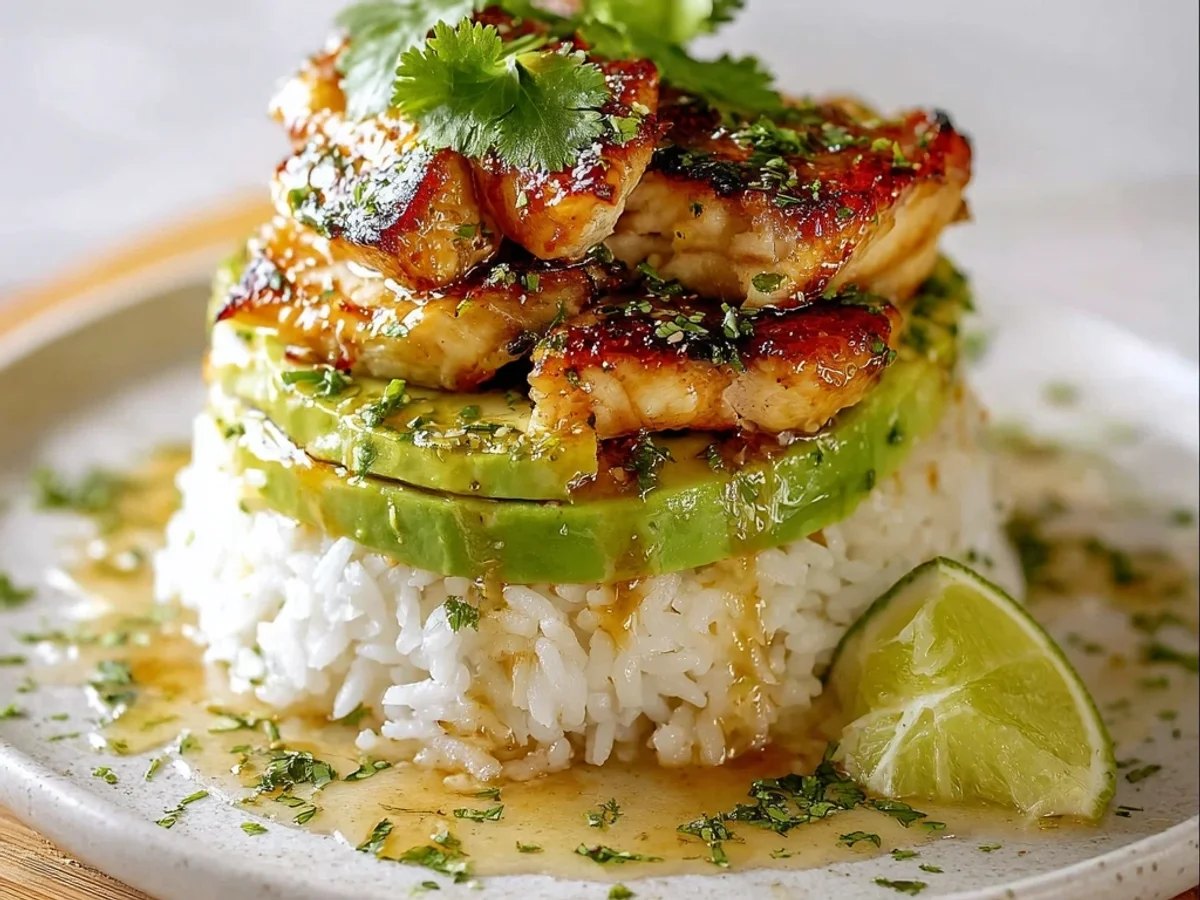 Honey Lime Chicken Avocado Rice Stacks: Fresh & Zesty Dinner - Featured Image