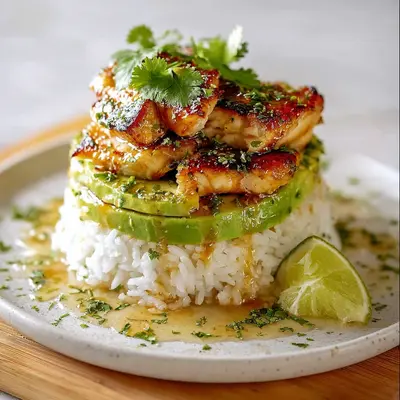Honey Lime Chicken Avocado Rice Stacks: Fresh & Zesty Dinner