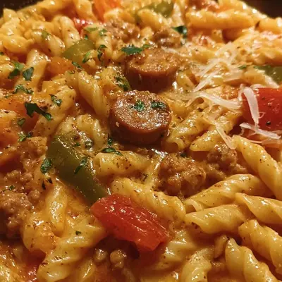 One-Pot Creamy Spicy Cajun Turkey Sausage Pasta