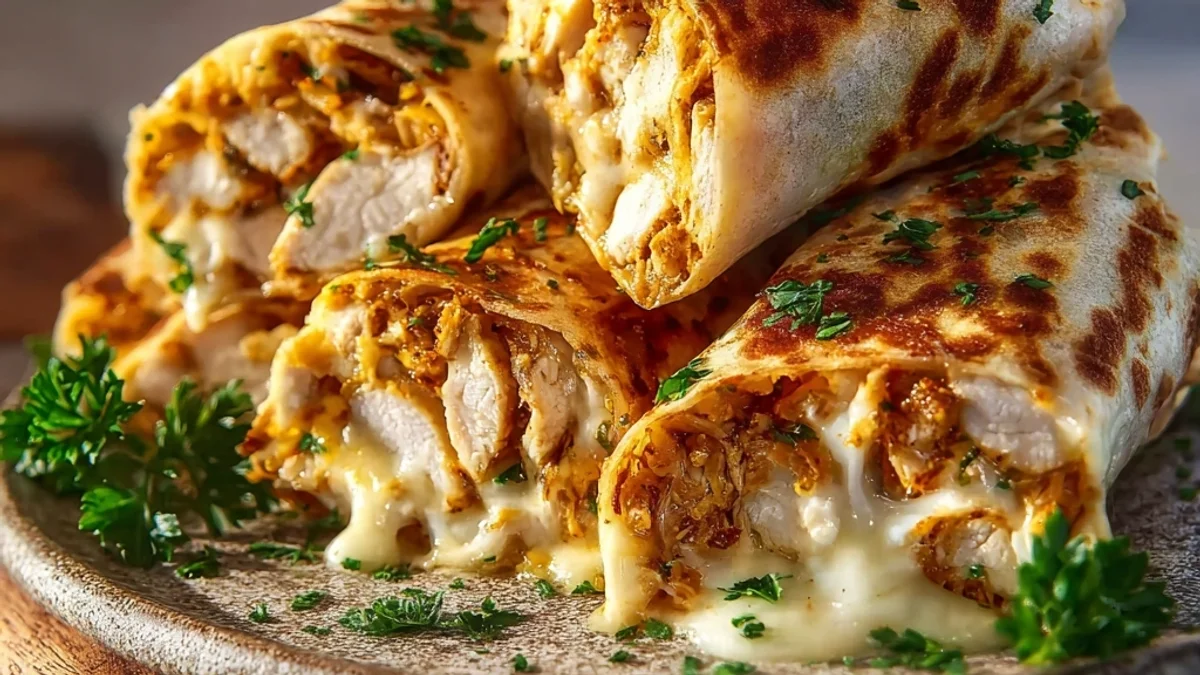 Ooey-Gooey Cheesy Garlic Chicken Wraps: Quick Weeknight Meal