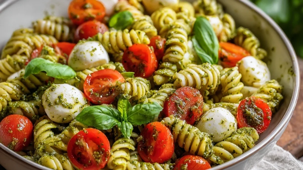 Pesto Caprese Pasta Salad: Fresh & Zesty Summer Meal
