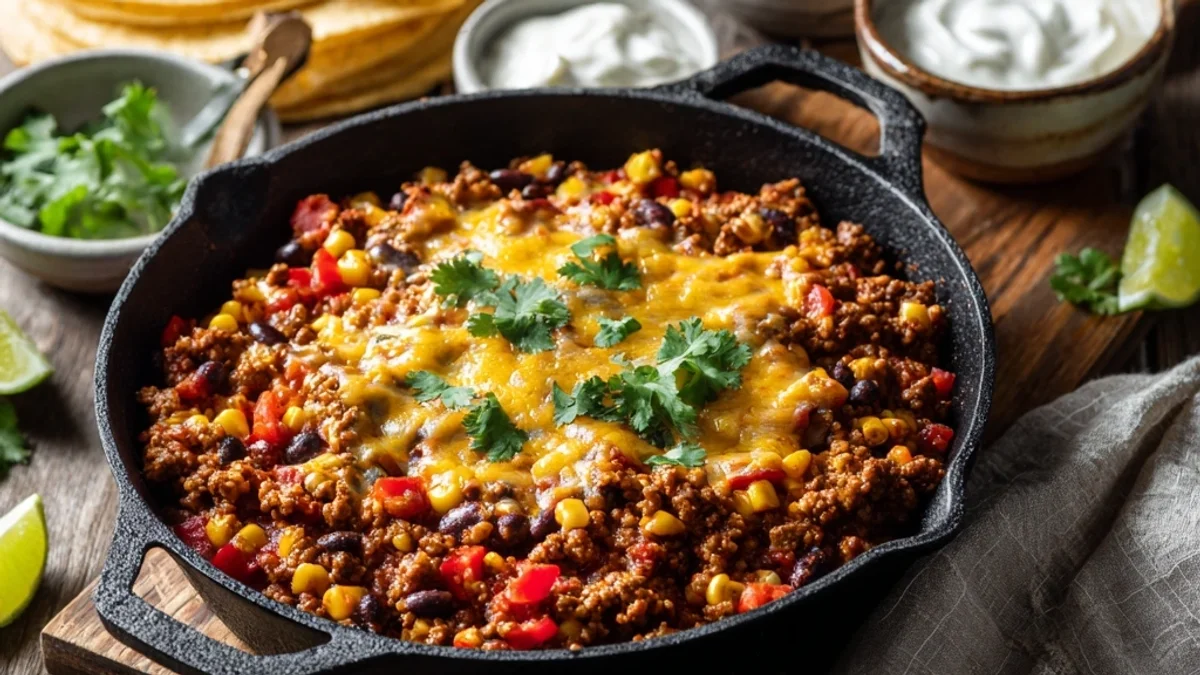 Quick Ground Turkey Taco Skillet Dinner