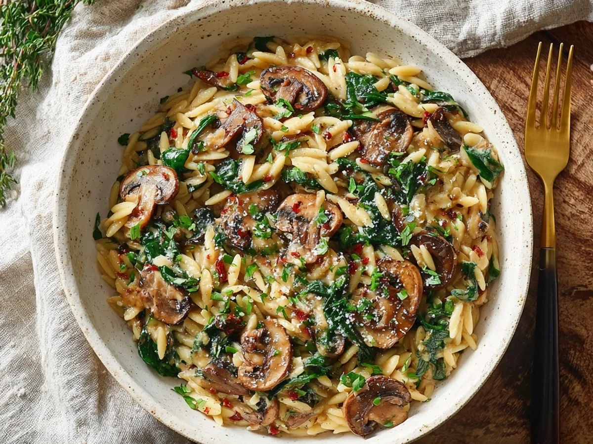 Quick Spinach Mushroom Orzo: A Creamy Weeknight Wonder - Featured Image
