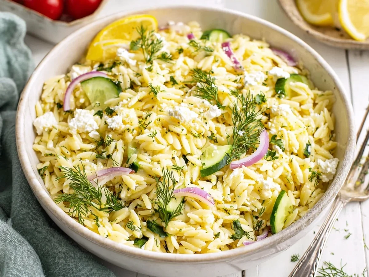 Refreshing Lemon Orzo Salad: A Bright & Easy Meal - Featured Image