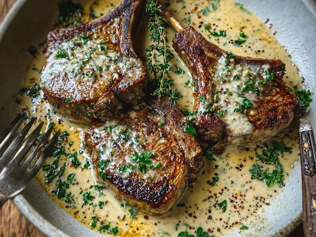 Rich Lamb Chops in Creamy Garlic Sauce - Featured Image