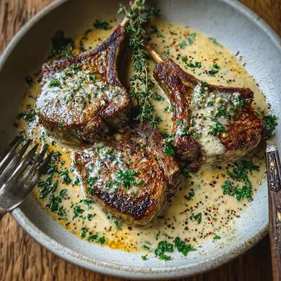 Rich Lamb Chops in Creamy Garlic Sauce