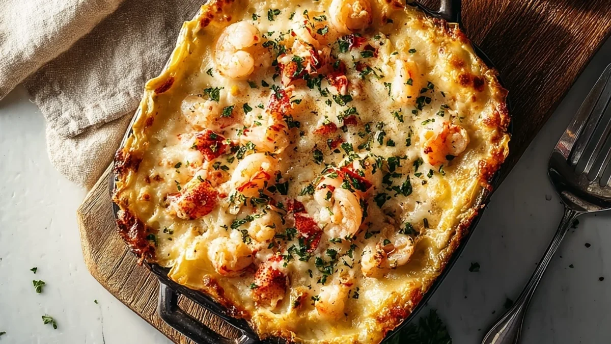 Rich Seafood Lasagna with Lobster & Shrimp