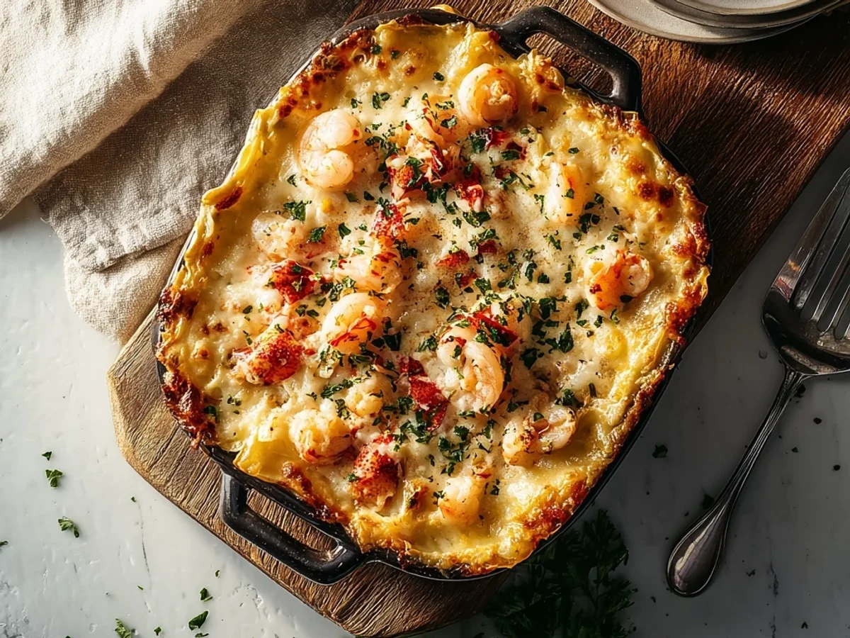 Rich Seafood Lasagna with Lobster & Shrimp - Featured Image