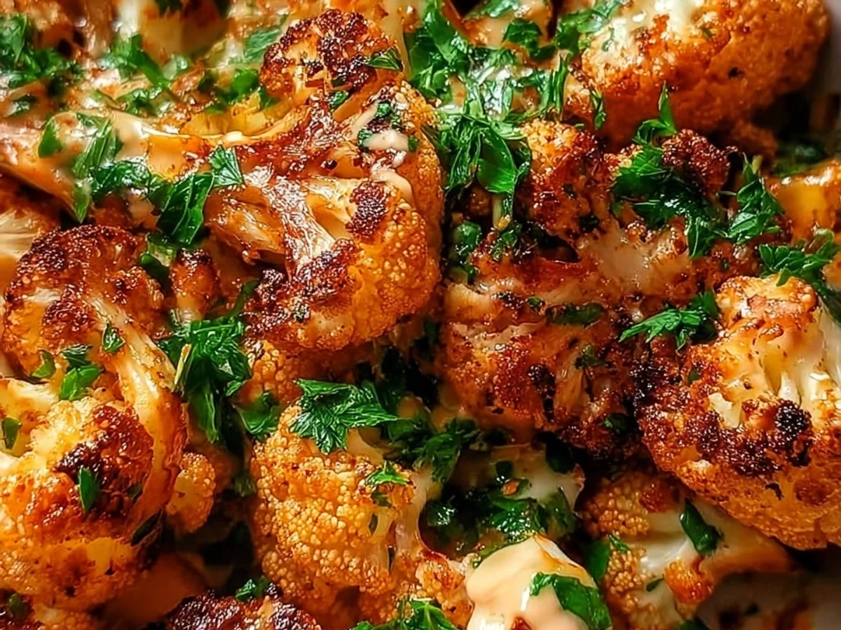 Roasted Moroccan Cauliflower with Tahini Honey Drizzle - Featured Image