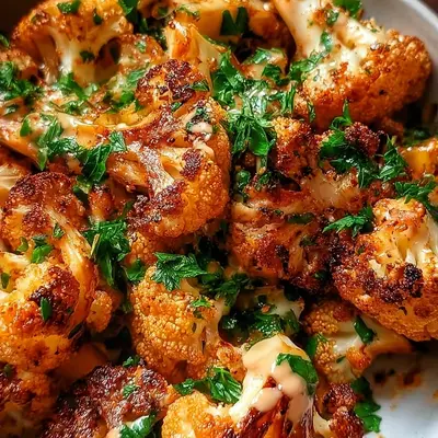 Roasted Moroccan Cauliflower with Tahini Honey Drizzle