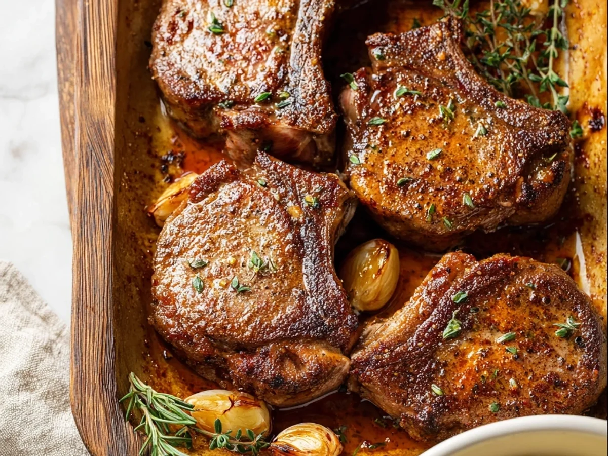 Simple Baked Lamb Chops with Rosemary Garlic - Featured Image