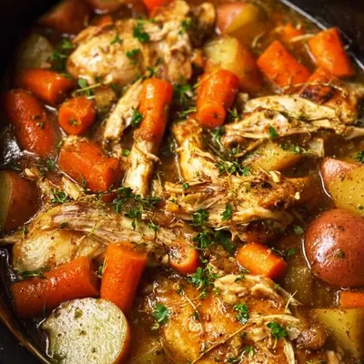 Simple Crockpot Chicken Thigh Pot Roast: Tender Dinner