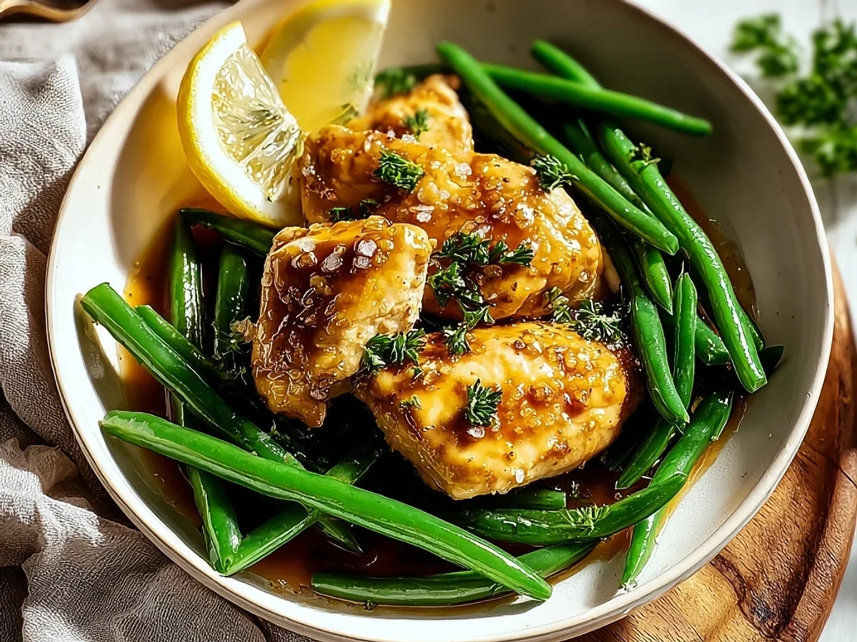 Simple Lemon Garlic Chicken & Green Beans Skillet - Featured Image