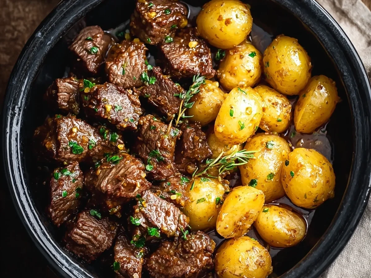 Slow Cooker Garlic Butter Beef Bites: Tender Potato Meal - Featured Image
